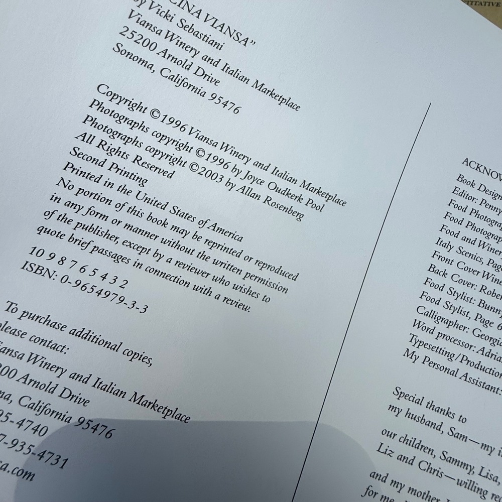 Cucina Viansa Cookbook Viansa Winery Italian Recipes Sonoma California - Picture 2 of 7